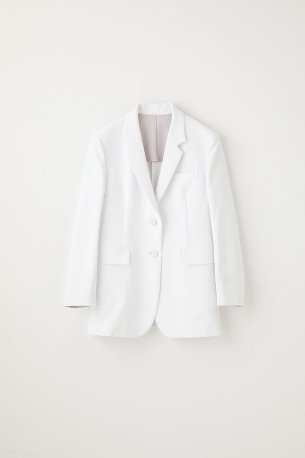 White blazer on a light gray background