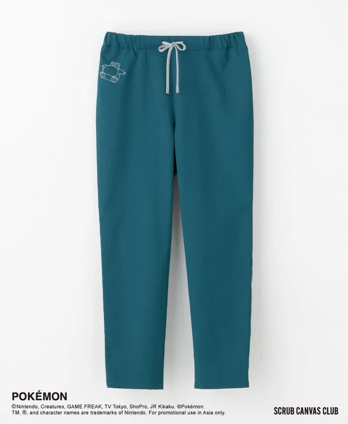 A unisex medical scrub pants from the Classico Pokémon collection, featuring snorlax character
